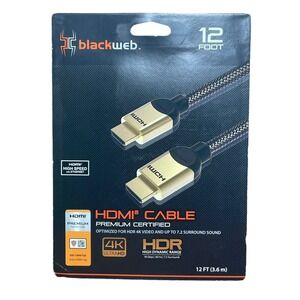 BlackWeb 12‎ Foot HDMI Cable Premium Certified (New)